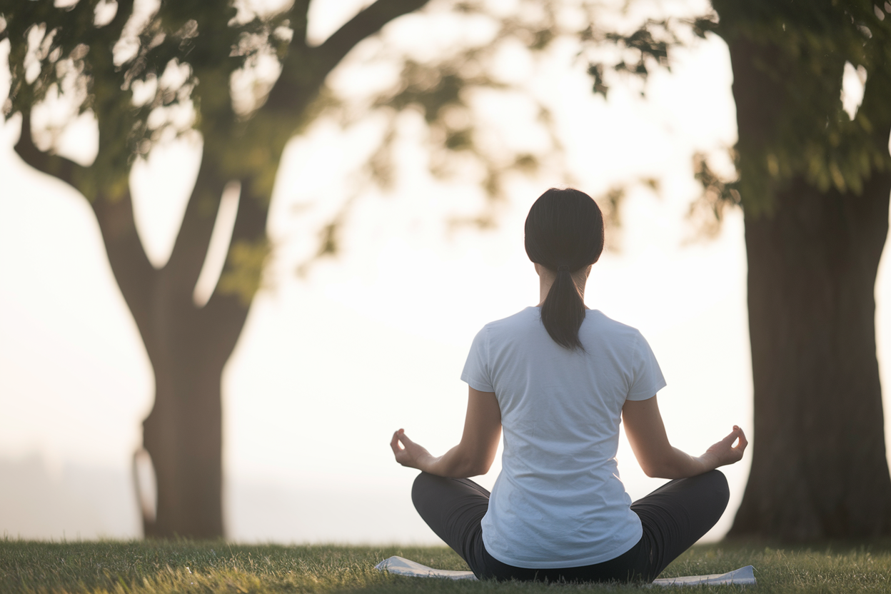 personne-assise-meditation-arbres-lumiere