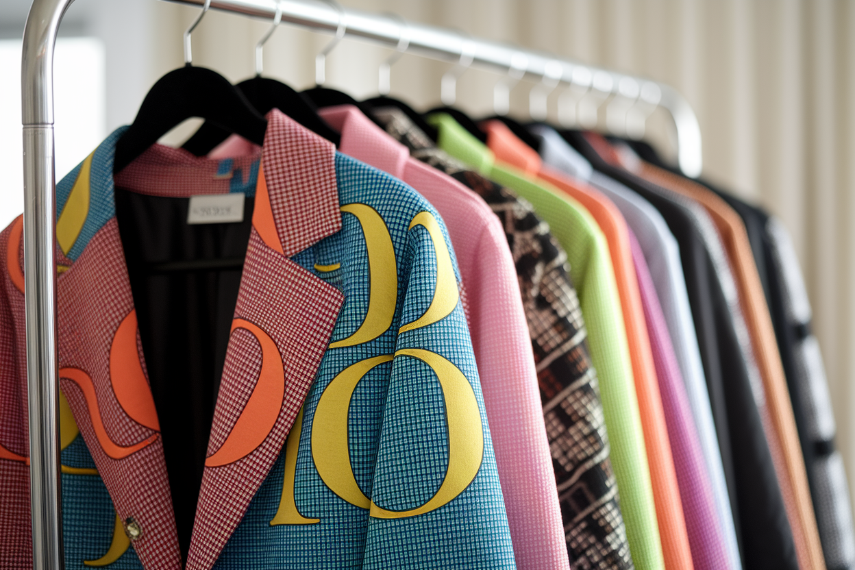 portant-vetements-colores-lettre-o