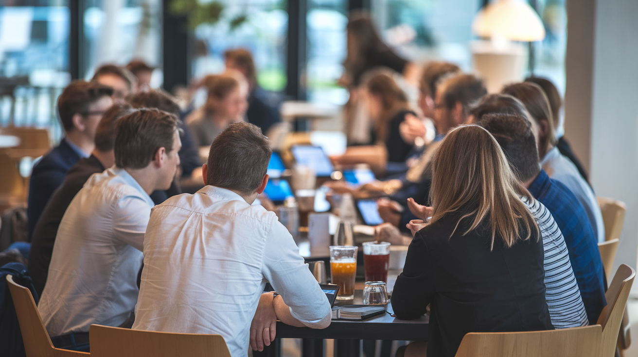personnes-table-cafe-moderne-discussion