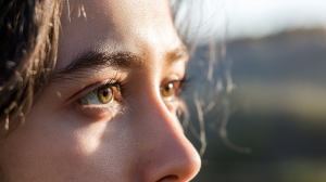 visage-profil-yeux-soleil-tachete