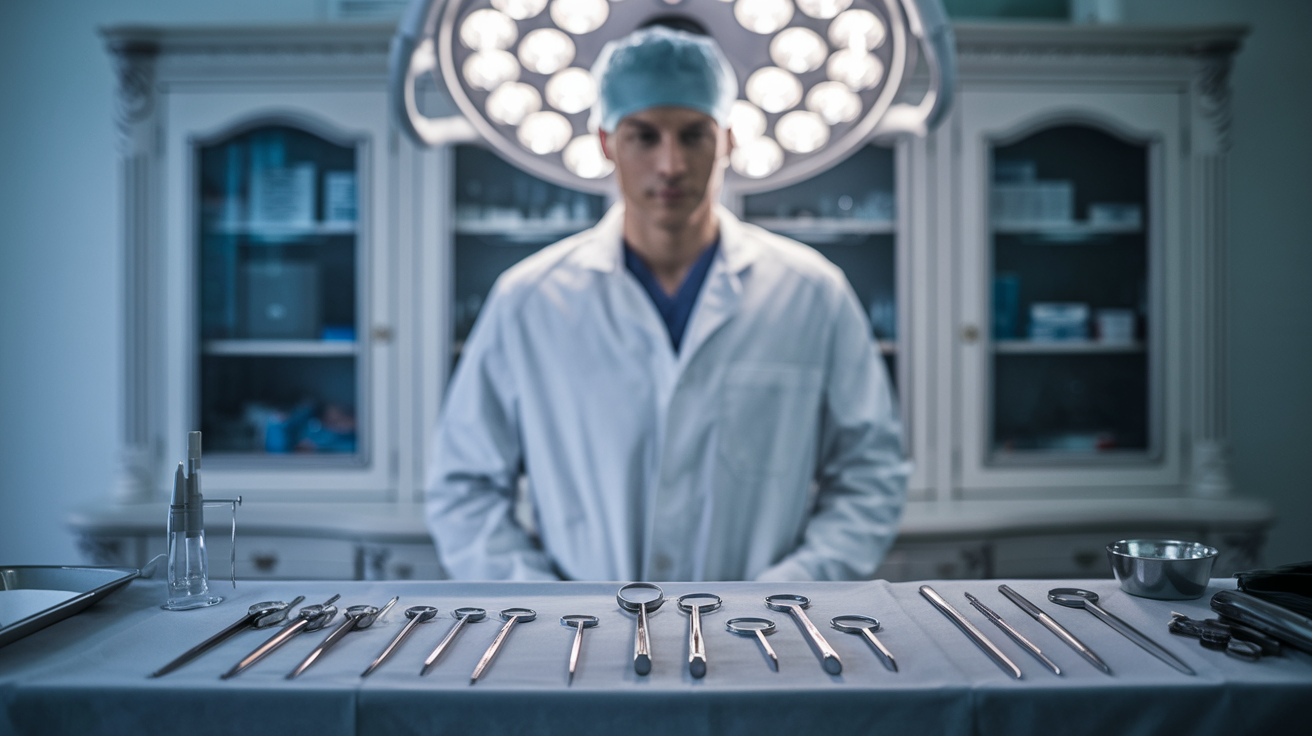 cabinet-medical-chirurgien-outils-blouse