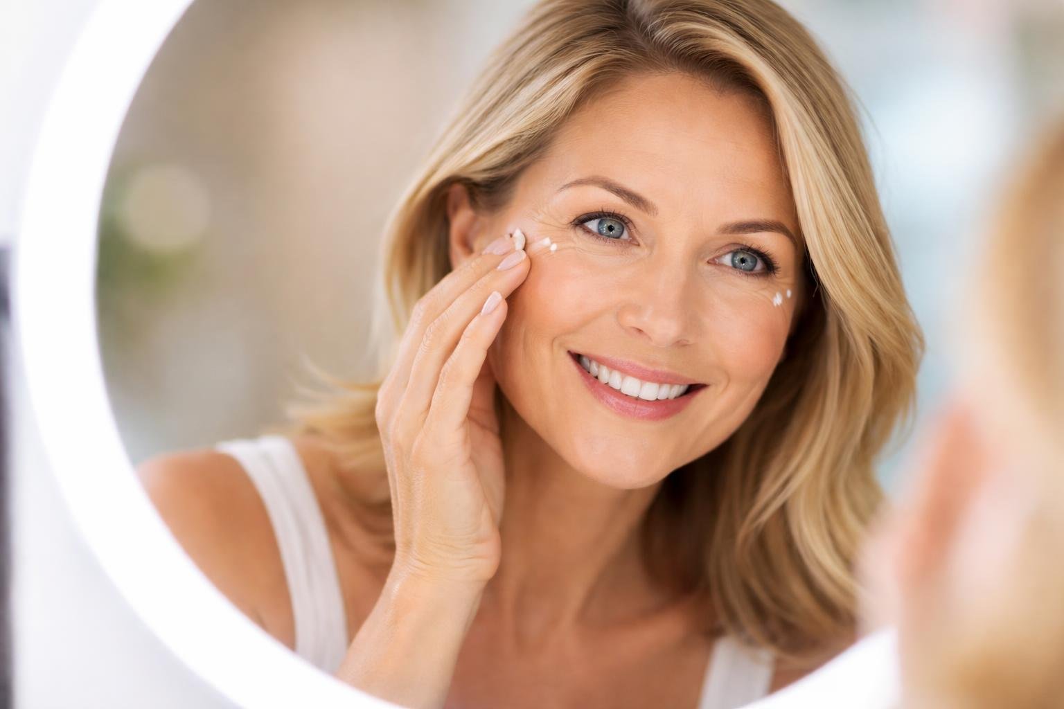femme-miroir-reflet-souriante