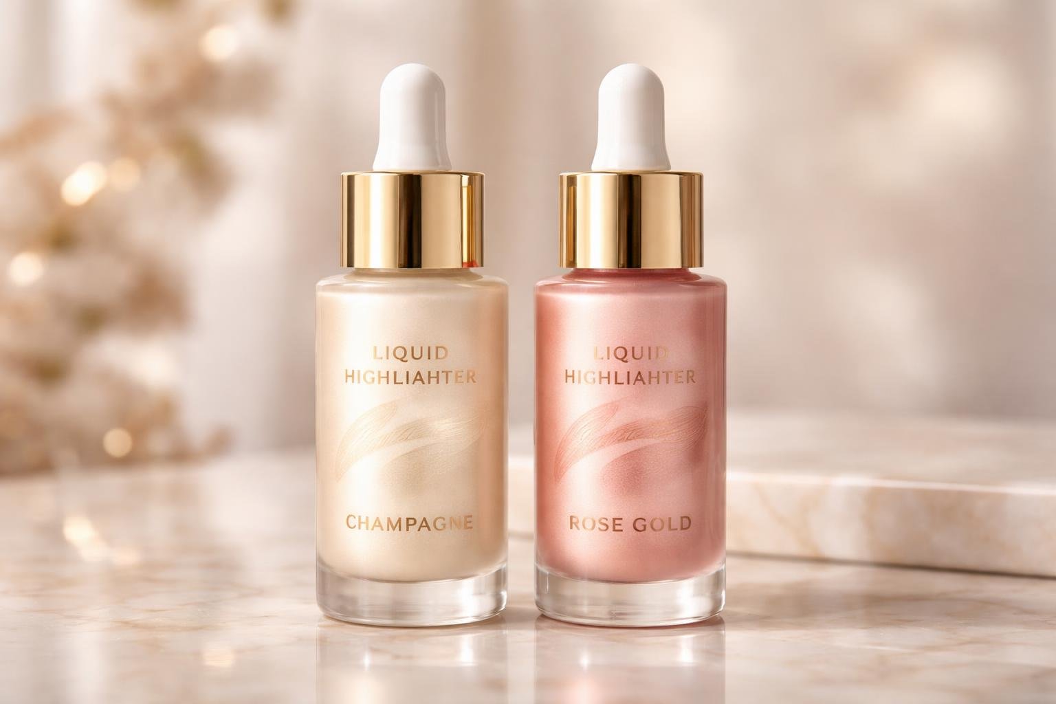flacons-enlumineur-champagne-rosegold-surface-elegante