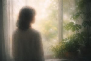 silhouette-floue-fenetre-plantes-atmosphere-serene