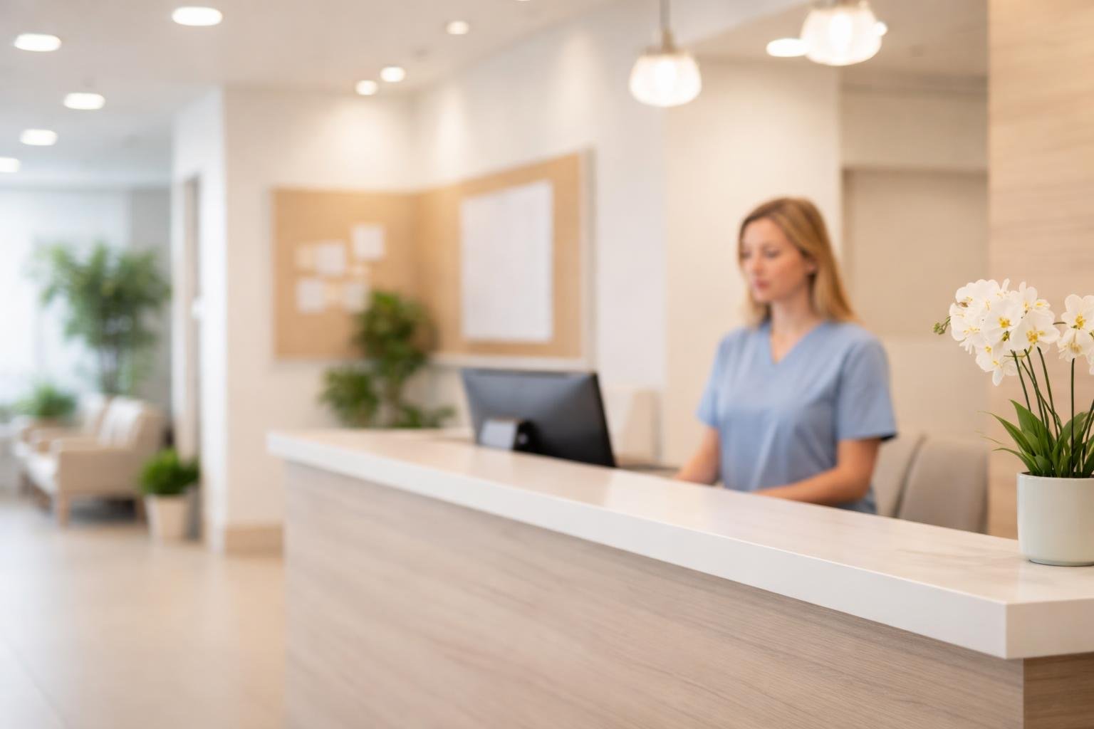 clinique-moderne-receptionniste-comptoir