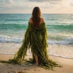 plage-personne-algues-océan-vagues