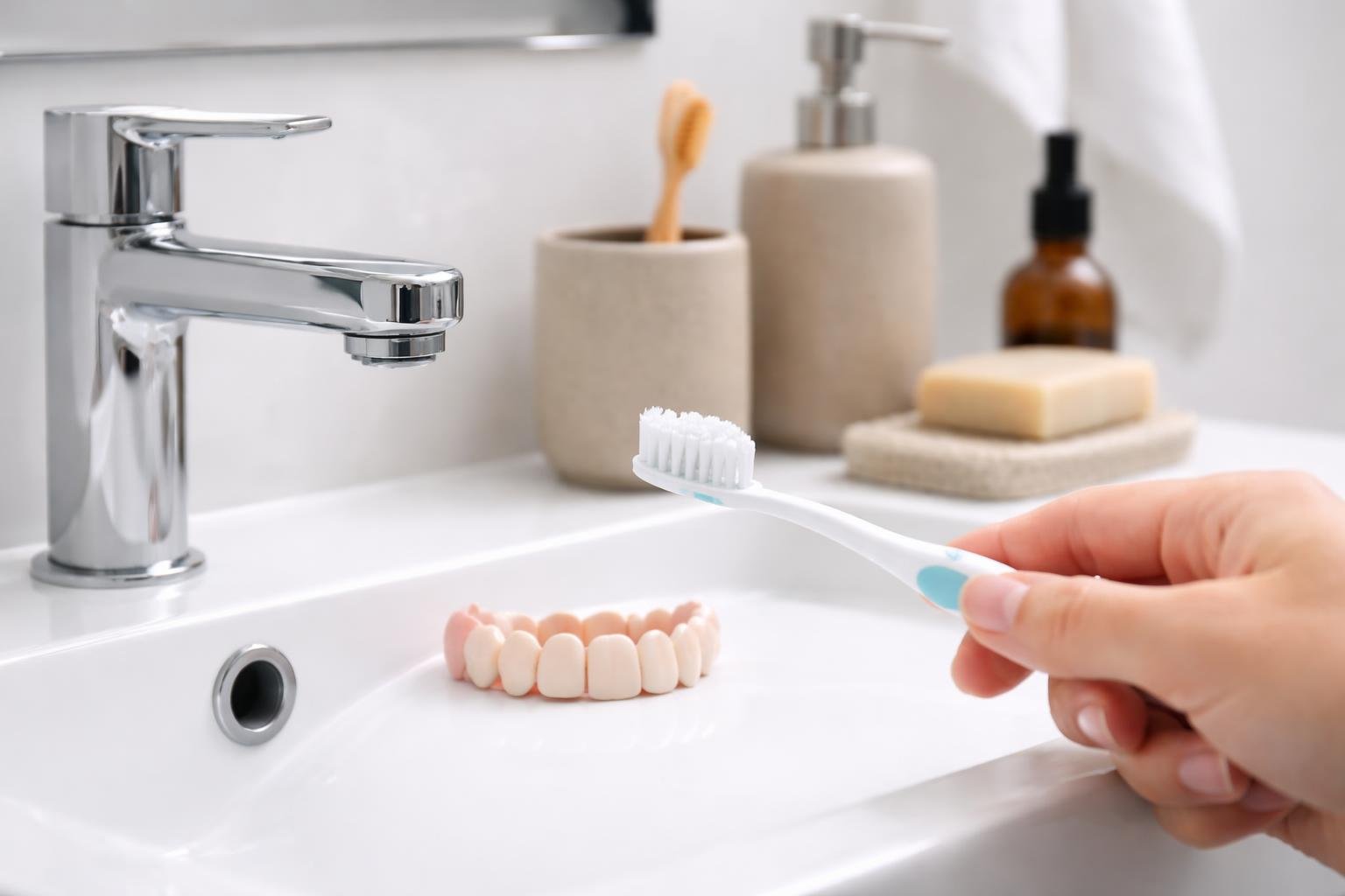 evier-moderne-main-brosse-dents